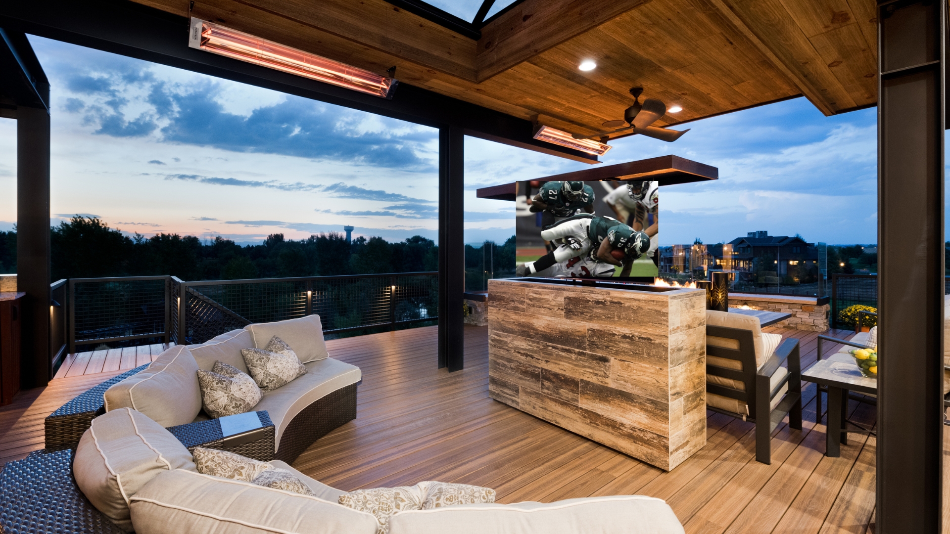 Watching NFL Playoff Football Outside in Colorado: Broncos vs. Bills on a Four-Season Deck